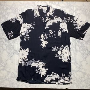 Cabali Hawaiian Shirt Black White Print